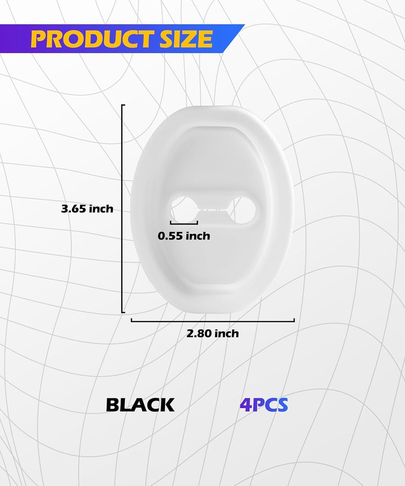 SCUARI 4PCS Car Door Lock Cover,Car Accessories Silicone Silent Car Door Slam Stopper,Universal Self-Adhesive Automotive Decorations&Protects Protector Cover for Cars,Suitable for Most Vehicle (White) - Image 2